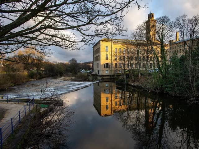 Saltaire from the Leeds Liverpool canal.