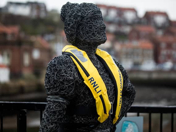 Rnli Jacket RNLI decks Whitby statues out in lifejackets to encourage safety at sea