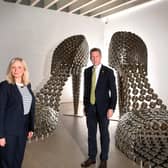 Mayors Tracy Brabin and Dan Jarvis during a meeting at Yorkshire Sculpture Park.