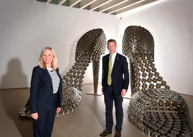 Mayors Tracy Brabin and Dan Jarvis during a meeting at Yorkshire Sculpture Park.