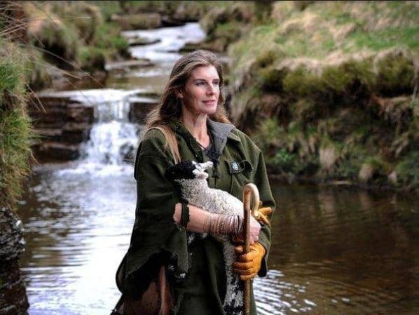 Amanda Owen on her farm at Keld in North Yorkshire. (Simon Hulme).