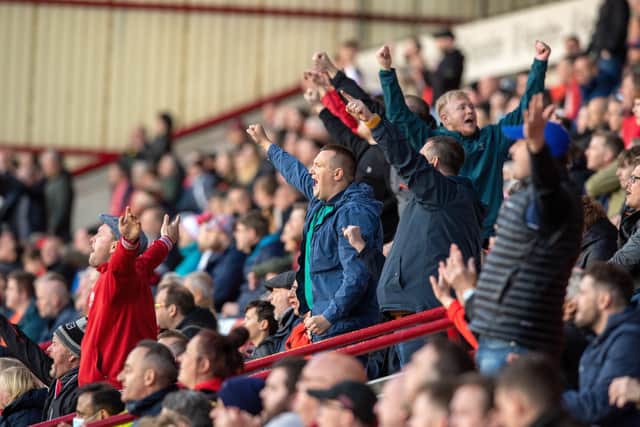 Fans back at Oakwell. Picture: Bruce Rollinson