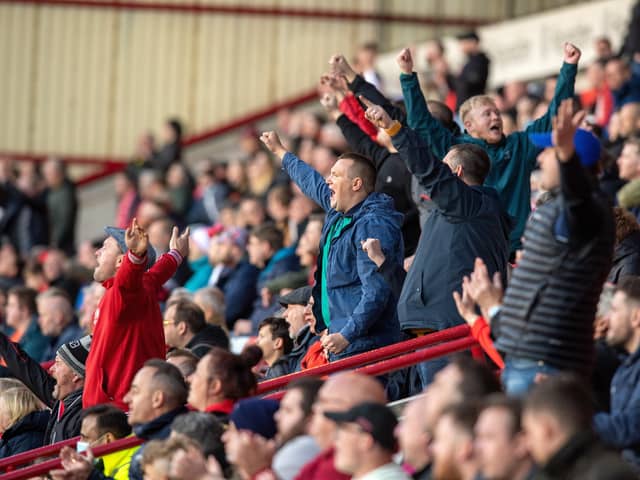 Fans back at Oakwell. Picture: Bruce Rollinson