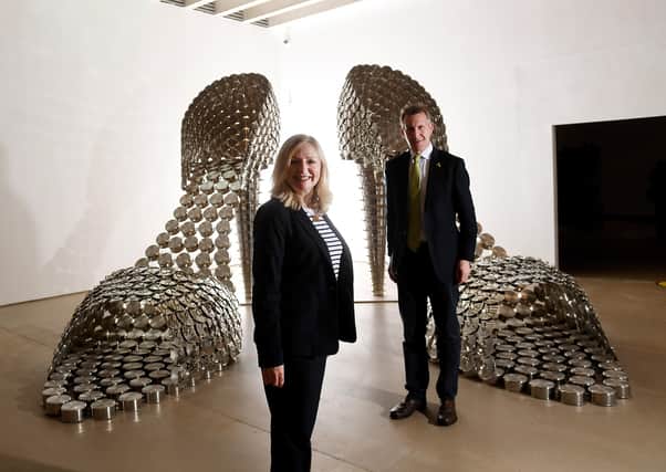 Tracy Brabin, the new West Yorkshire Mayor, and Dan Jarvis, the Sheffield City Region Mayor, at Yorkshire Sculpture Park earlier this week. Photo: Simon Hulme.