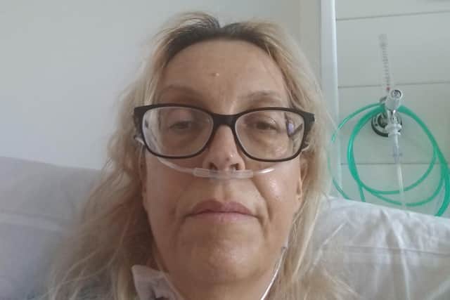 Ruth in hospital after her liver transpalnt in August