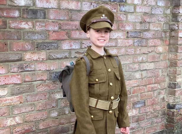 Myles Fairhurst, a Year 7 student from Richmond School and Sixth Form College, was presented with the rare artefacts from World War One, after impressing in his the trailer for The Lost Soldier. Photo credit: Submitted picture