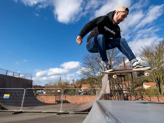 Skateboarder Ryan Swain, pictured at Malton skate park