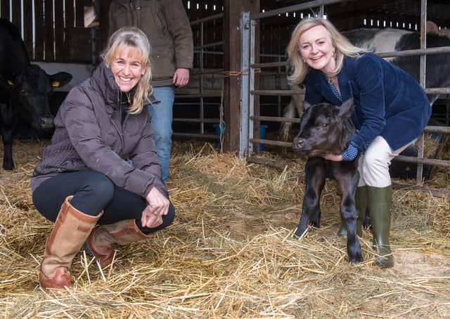 Liz Truss, the current International Trade Secretary (right), with NFU president Minette Batters.