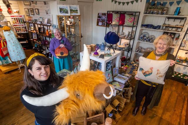 Roxy, her mother-in-law Rita Cloughton and felt artist Louise Curnin are among the 17 creatives in the Heather & Grouse co-operative - all take turns manning the shop