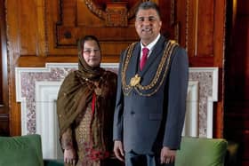 Mayor Asghar Khan with Lady Mayoress Robina Kosar.