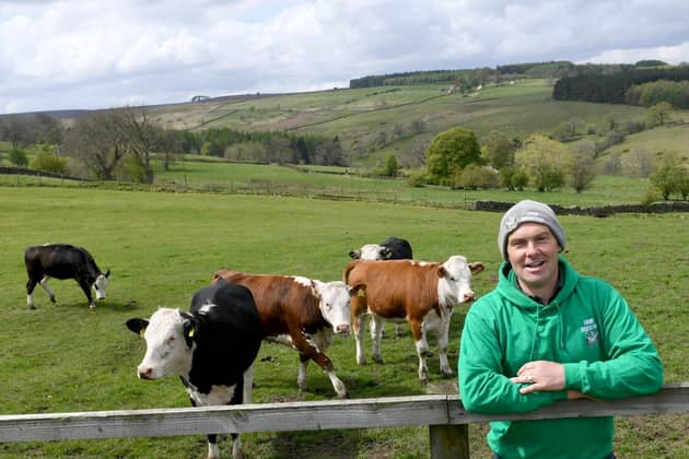 Rob Middleton with some of his Hereford cattle