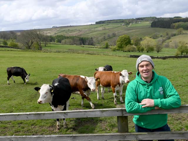 Rob Middleton with some of his Hereford cattle