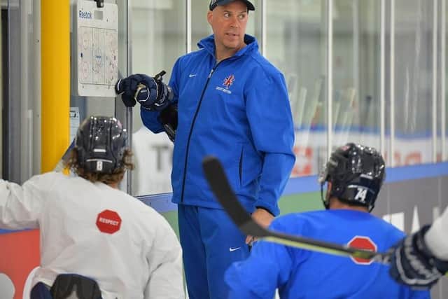LISTEN UP: GB assistant coach Corey Neilson instructs GB player's earlier this week in practice. He and Adam Keefe will oversee the team while head coach Pete Russell remains in the UK for family reasons. Picture courtesy of Dean Woolley.