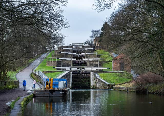 Bingley Five Rise Locks are a landmark on the canal network.