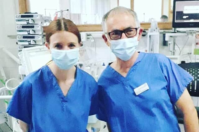 Dr Chris Day with Stacey Dooley while filming for Panorama