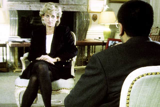 Handout file photo dated 20/11/95 of Diana, Princess of Wales, during her interview with Martin Bashir for the BBC.