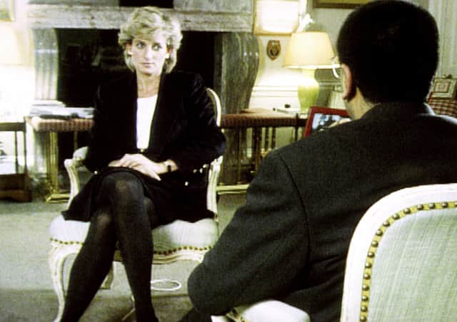 Diana, Princess of Wales during her now infamous Panorama interview with the BBC's Martin Bashir in 1995.