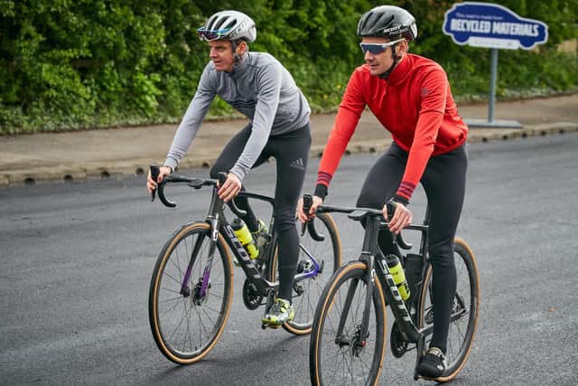 The Brownlee brothers test out the new surface on Harrogate Road (photo: Volvo Car UK).