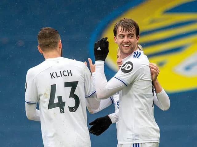 Patrick Bamford, pictured after scoring for Leeds United in the recent 3-1 victory over Tottenham Hotspur at Elland Road. Picture: Bruce Rollinson.