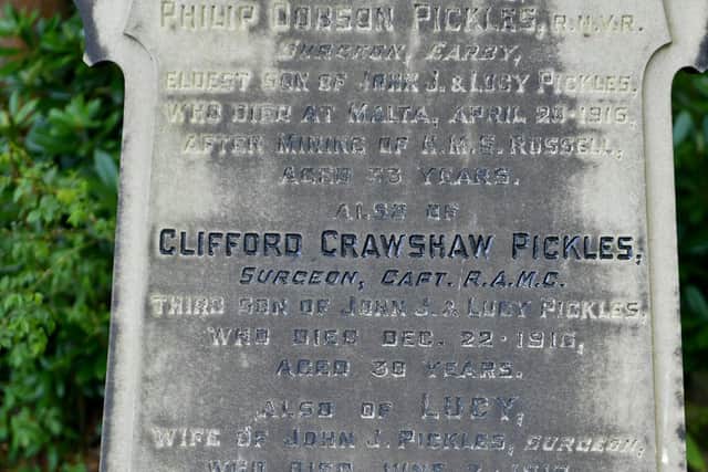 The gravestone of Clifford Pickles in Lawnswood Cemetery. PIC: Gary Longbottom