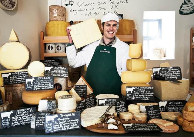 Andy Swinscoe at The Courtyard Dairy in Settle which has been named as one of the 50 best food shops in the world.
