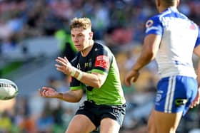 Canberra Raiders' George Williams in action against Canterbury Bulldogs earlier this month. (Photo by Bradley Kanaris/Getty Images)
