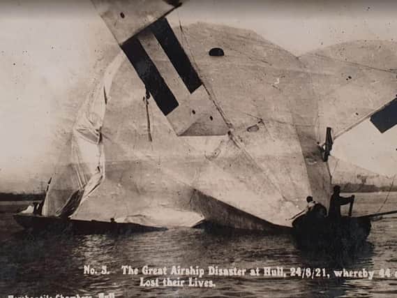 The crashed airship in the Humber Credit: D.Hewlett