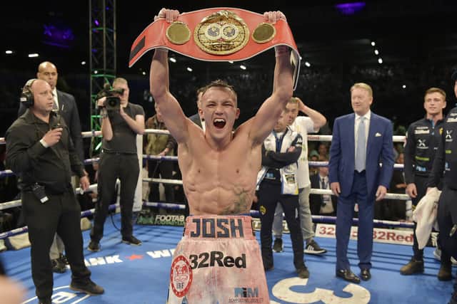 The night of my life - Josh Warrington wins the IBF featherweight title from Lee Selby at Elland Road in May 2018 (Picture: Steve Riding)