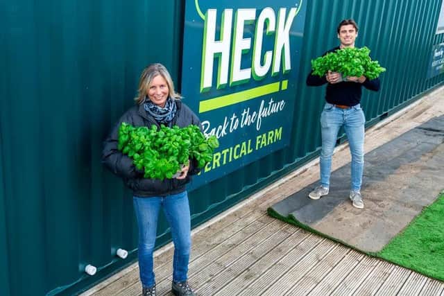 Heck recently installed a vertical farm onsite