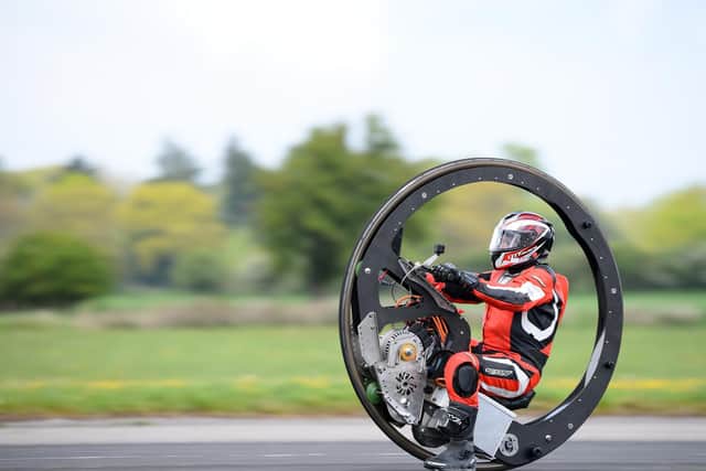Videos show new speed world records being set for the fastest wheelie bin, wheelbarrow - and a bar stool. Pictures: SWNS