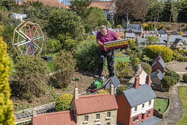Head gardener Steve Wood helps with the preparations for reopening to visitors this year after the easing of covid-19 restrictions at Bondville Model Village in Sewerby, Bridlington. Picture Tony Johnson