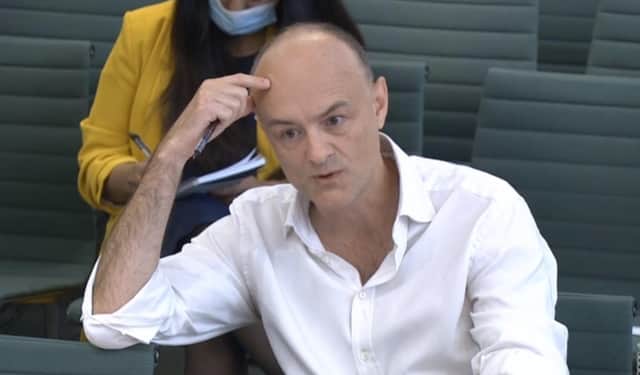 Dominic Cummings, former Chief Adviser to Prime Minister Boris Johnson, giving evidence to a joint inquiry of the Commons Health and Social Care and Science and Technology Committees. Picture: PA Wire