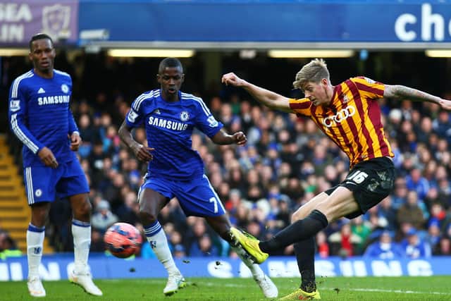 Jon Stead of Bradford City scores his team's first goal in their remarkable FA Cup win at Chelsea  (Picture: Paul Gilham/Getty Images)