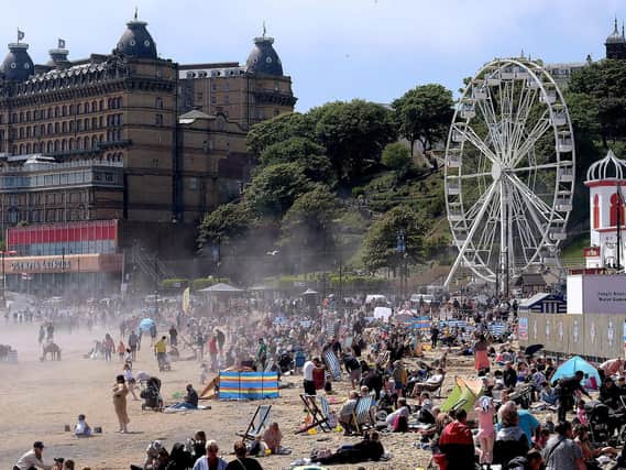 Revellers in Scarborough enjoying the sun on Sunday (May 30)