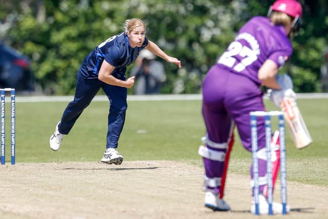 Potent spell: England bowler Katherine Brunt took 4-23 to help Diamonds to victory