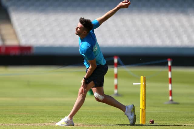 Final preperations: England's James Anderson bowls at Lord's. Picture: Steven Paston/PA Wire.