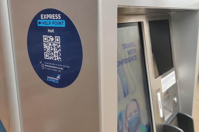 One of the Express Help Points unveiled by TransPennine Express