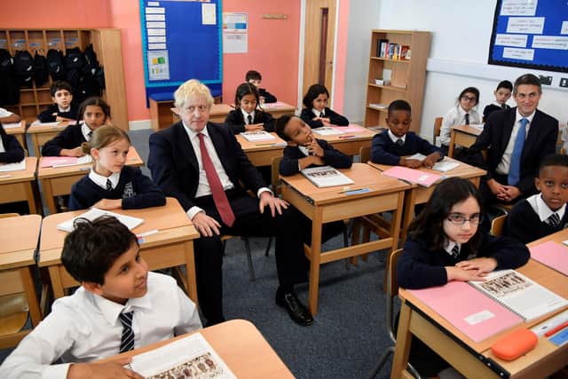 Boris Johnson and Gavin Williamson during a school visit prior to the first lockdown.