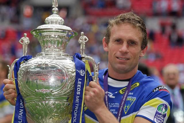 Hull FC coach Brett Hodgson delivered a man-of-the-match performance prior to lifting the Challenge Cup as a player for Warrington in 2012. Picture: Matthew Impey/PA Wire.