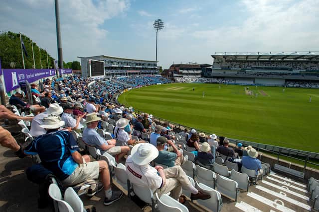 Fans were allowed back at Headingley for day one of Yorkshire v Sussex in the County Championship.  Picture: Bruce Rollinson