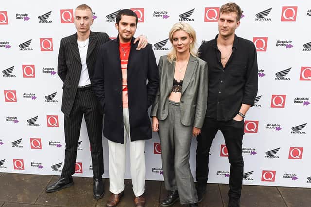 Theo Ellis, Joel Amey, Ellie Rowsell and Joff Oddie of Wolf Alice attend the 2018 Q Awards. (Photo: Getty Images).
