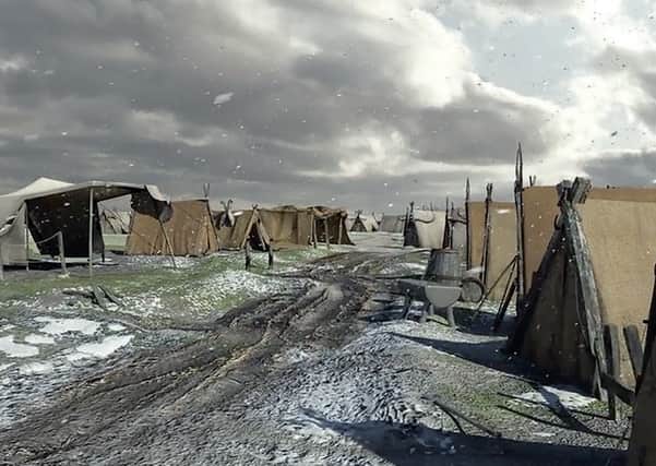 An artist's impression of the Viking camp at Torksey.