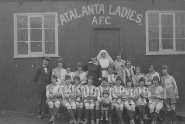 A photo of Atalanta Ladies, one of the post-First World War women's football teams from Huddersfield.