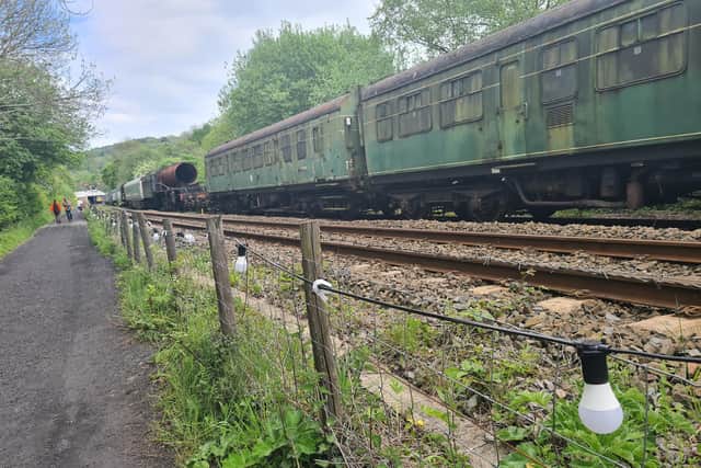 The 'Nazi' train being used for filming
