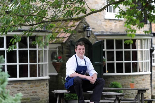 Chef Tommy Banks outside The Black Swan at Oldstead