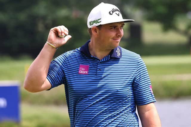Marcus Armitage of England reacts on the 17th green of The Porsche European Open at Green Eagle Golf Course on June 07, in Hamburg, Germany. (Picture: Christof Koepsel/Getty Images)