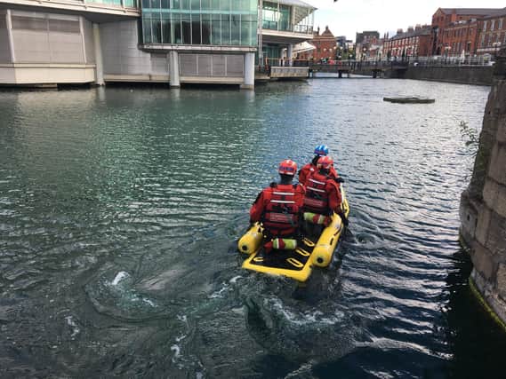 A man had to be rescued after ending up in the water at Princes Quay in Hull over the weekend