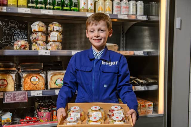 Edgar has become Booths' youngest ever supplier (Credit: SWNS)