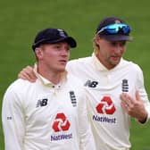England's Joe Root (right) and Dom Bess.