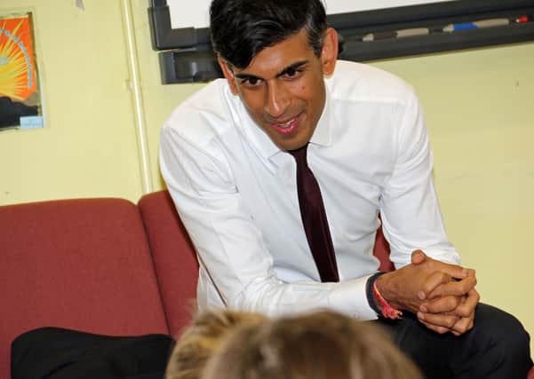 Rishi Sunak visits a primary school in his Richmond constituency last September.